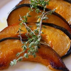 Roasted acorn squash with honey vinaigrette