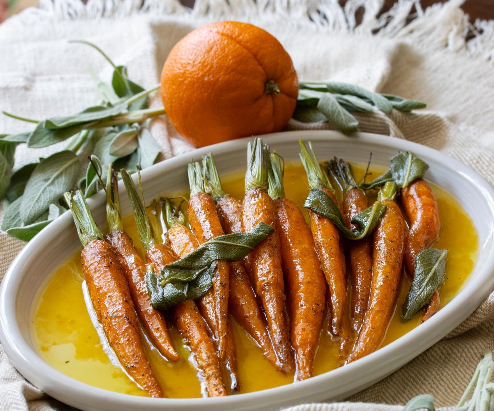 Roasted Carrots With Orange Brown Butter And Sage