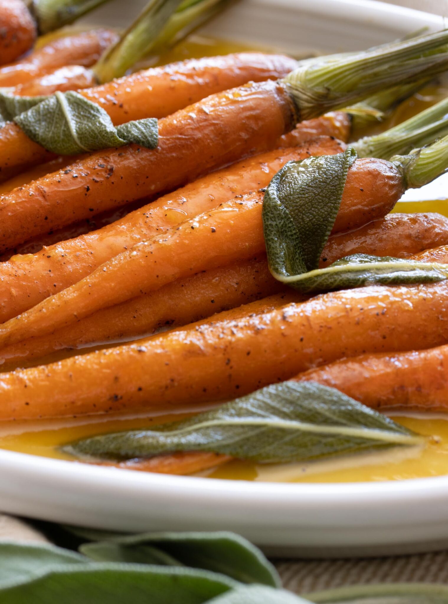 Roasted Carrots With Orange Brown Butter And Sage