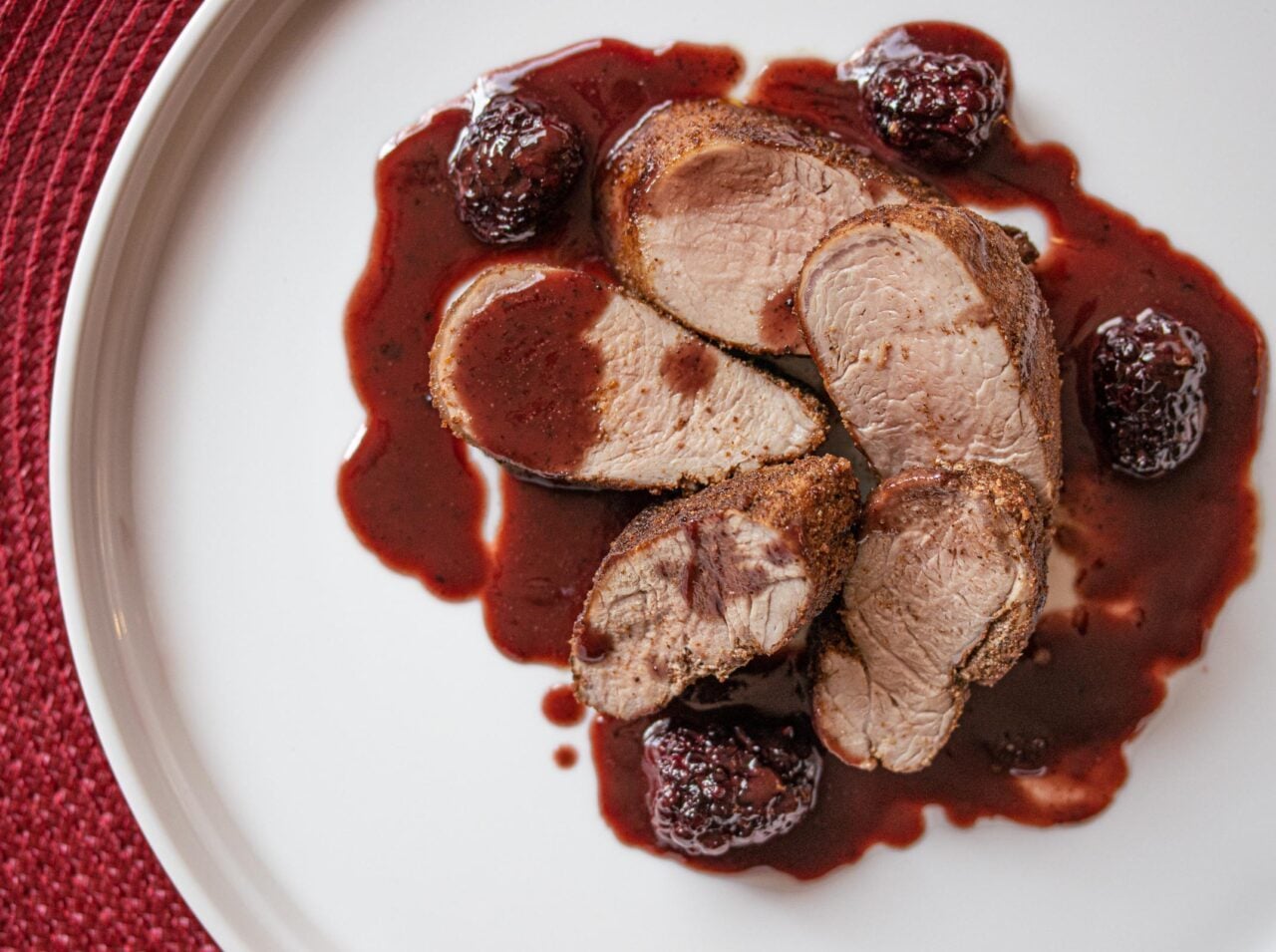 Pomegranate, Blackberries Sauce with Pork Tenderloin Pomegranate, Blackberries Sauce with Pork Tenderloin