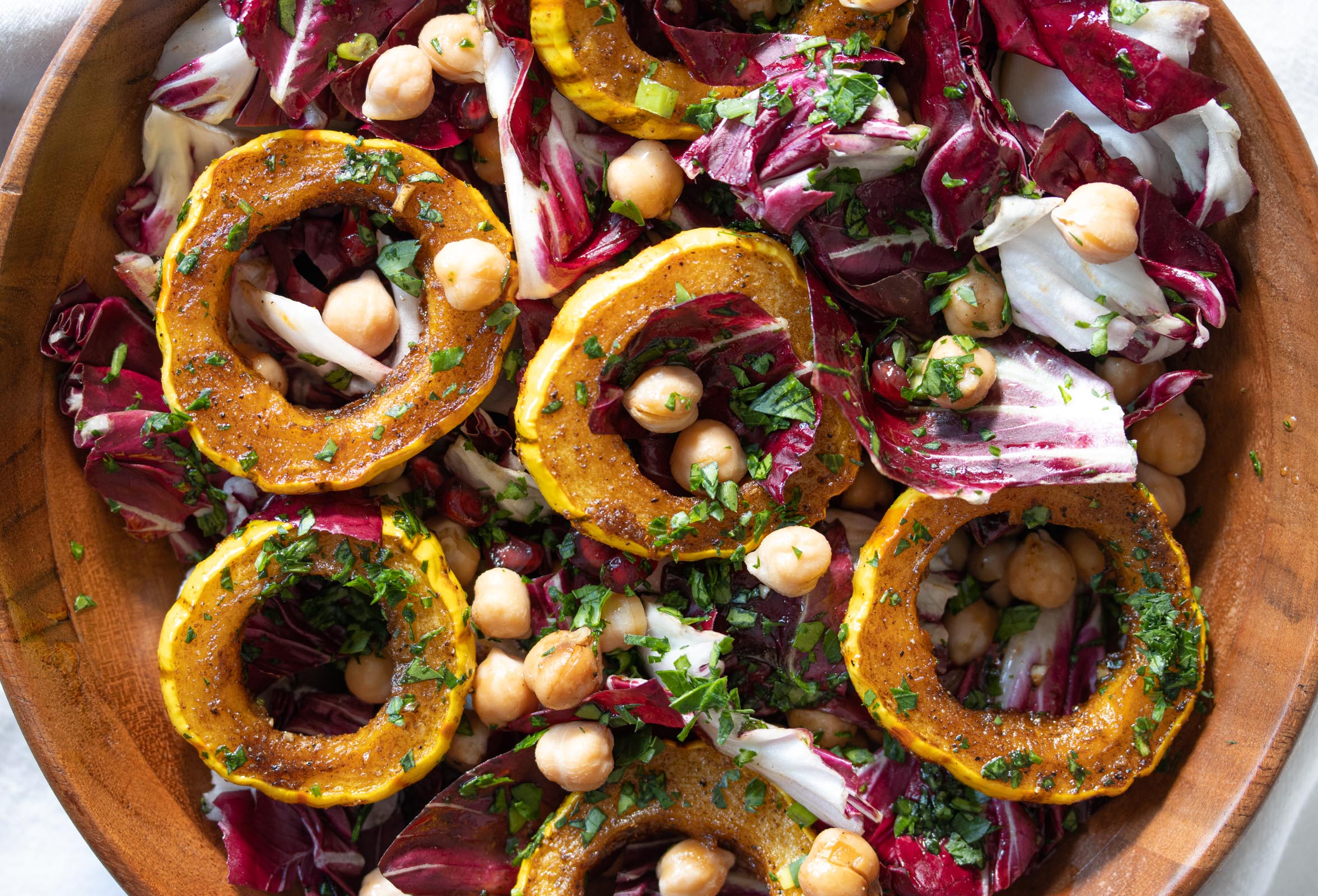 Delicata Squash, Radicchio, And Garbanzo Salad