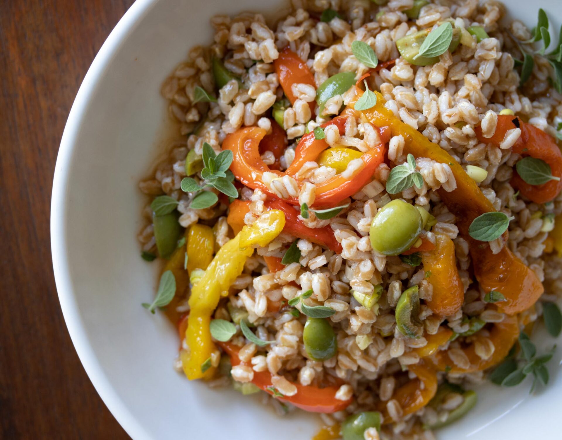 roasted bell pepper & Italian Farro Salad