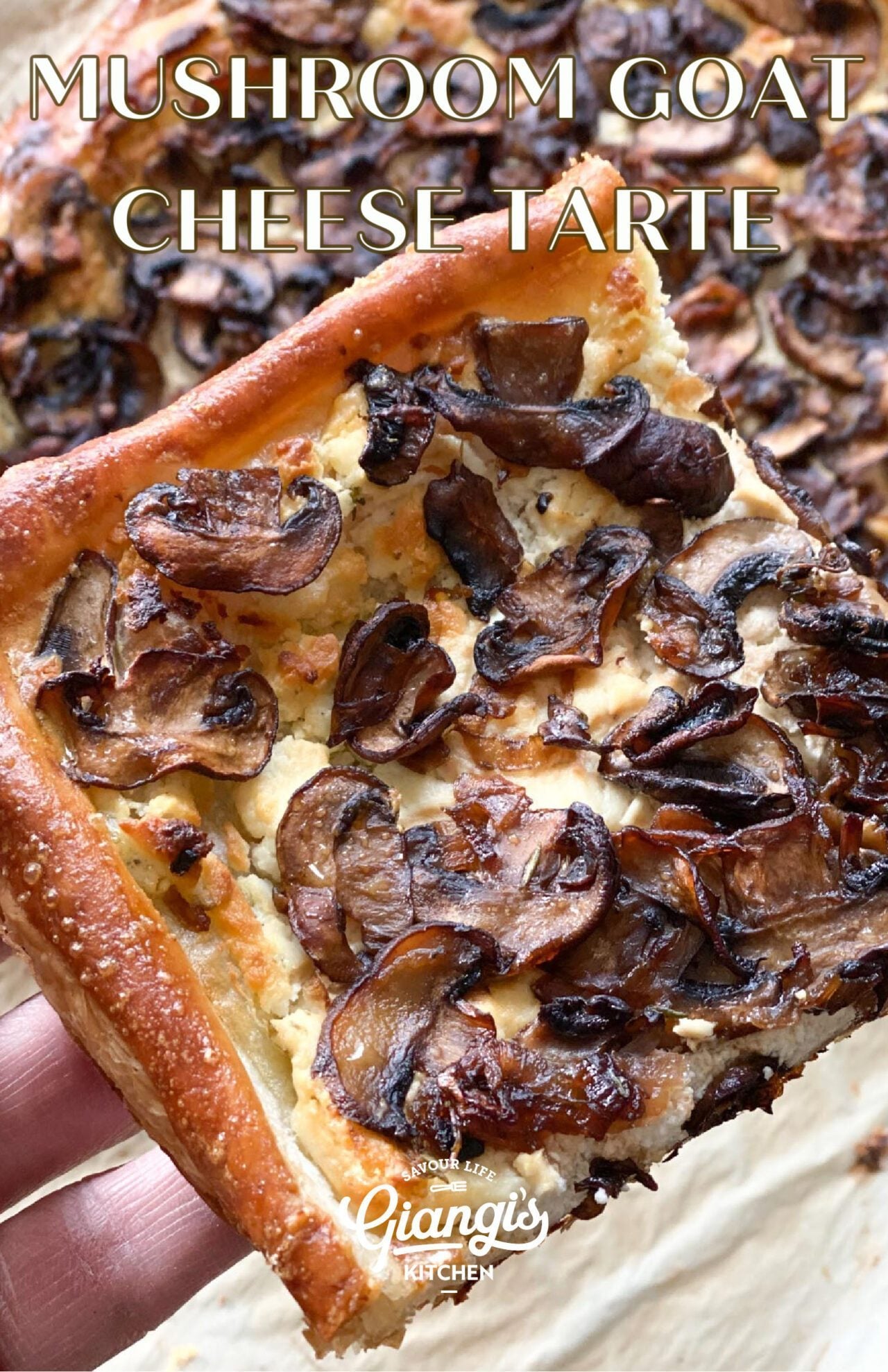 mushroom goat cheese tarte
