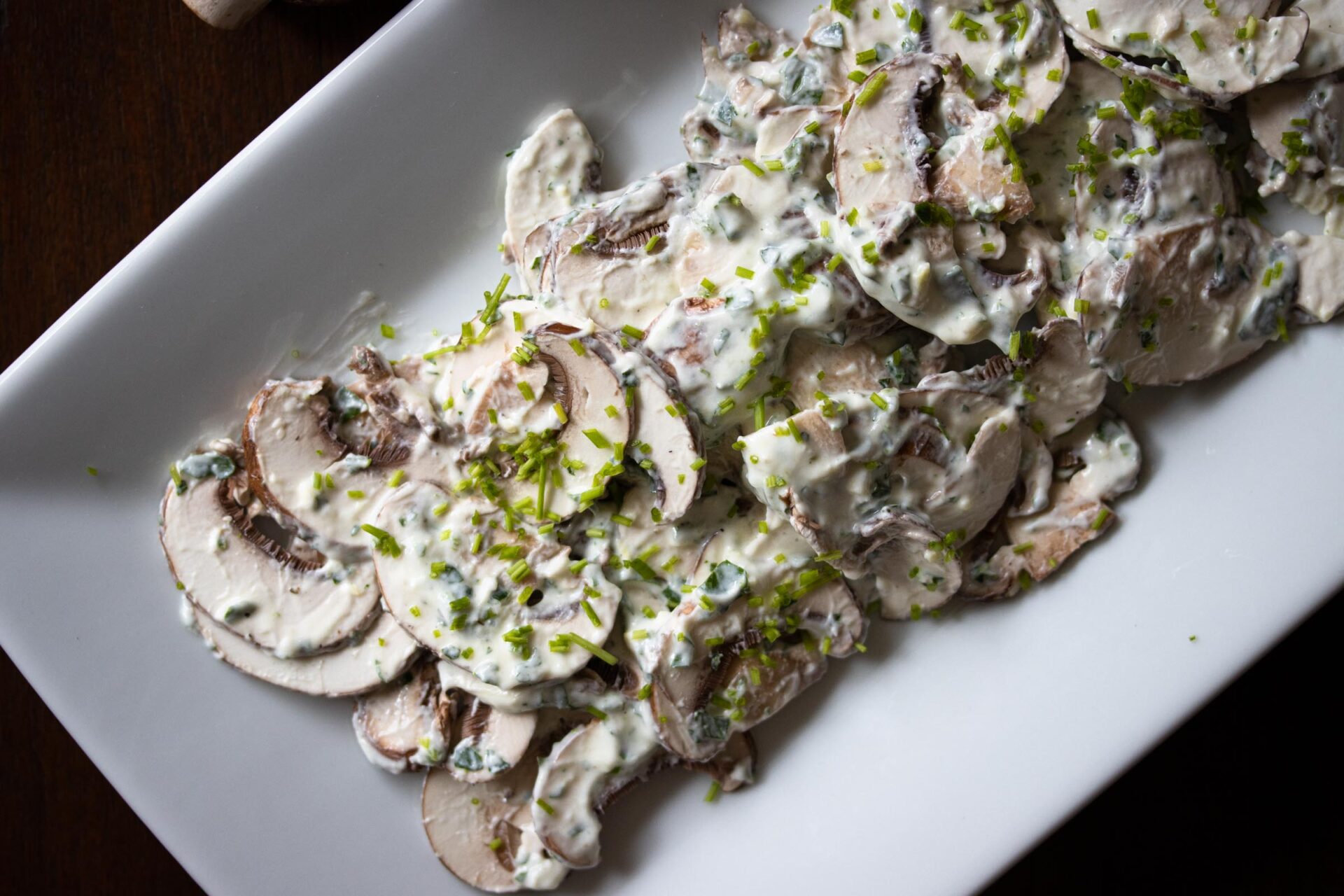 mushrooms and herbs salad