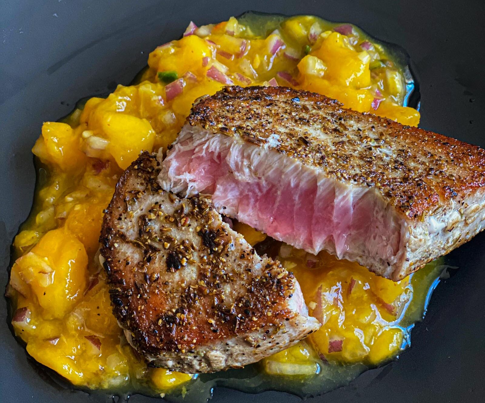 Yellowfin Tuna With Spicy Mango Salsa Giangi's Kitchen