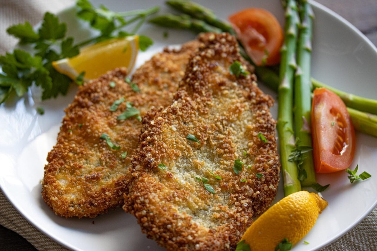 parmesan, panko crusted chicken cutlets