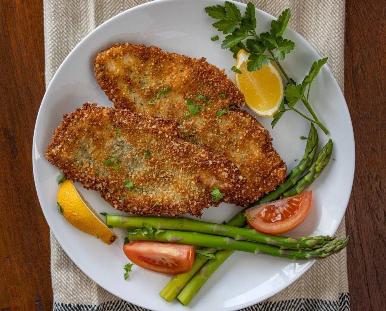 parmesan, panko crusted chicken cutlets