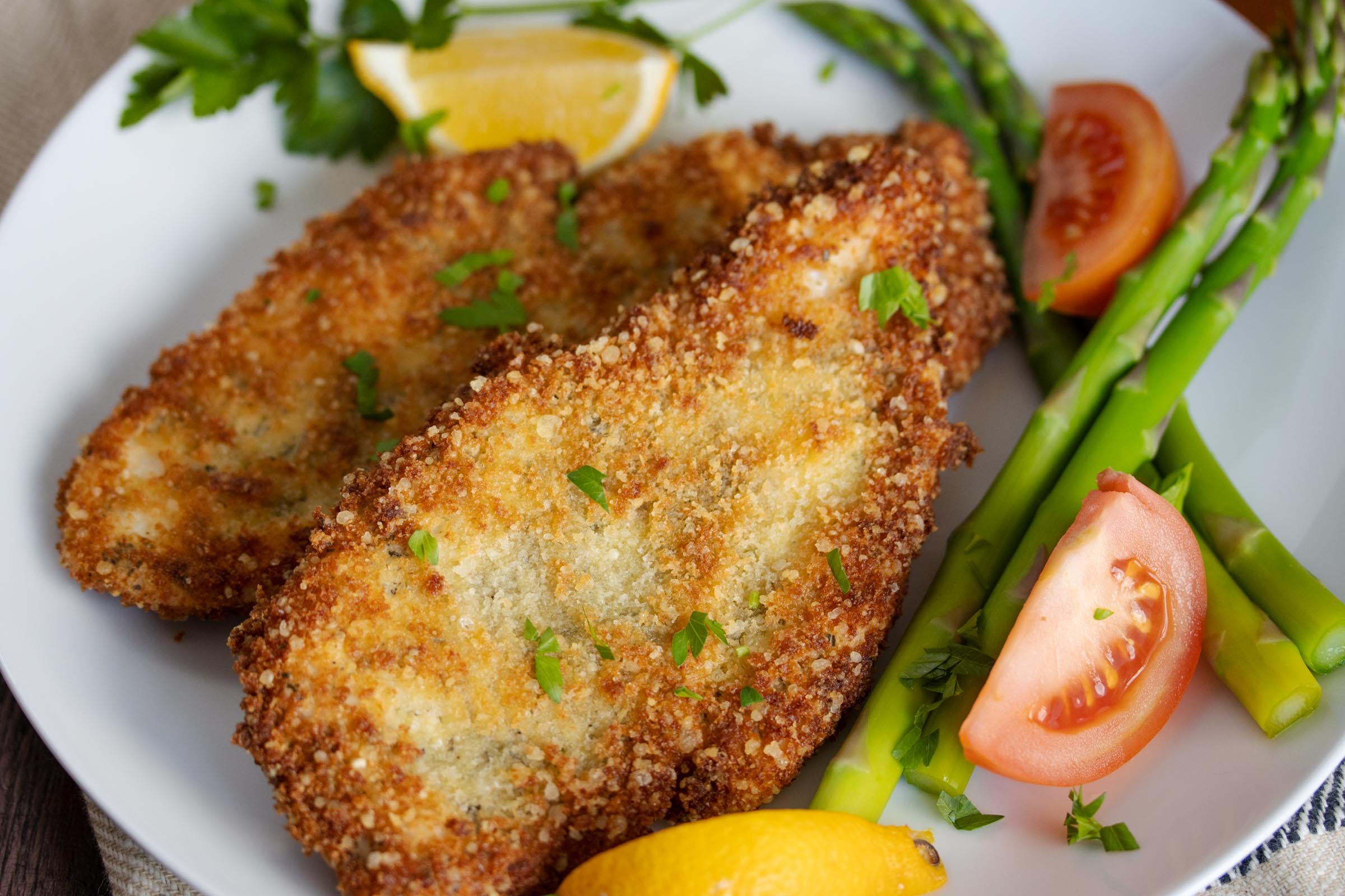 parmesan, panko crusted chicken cutlets