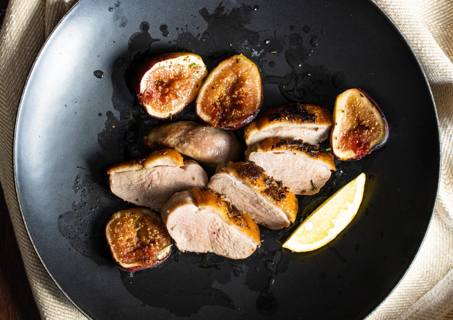 figs and seared duck breasts