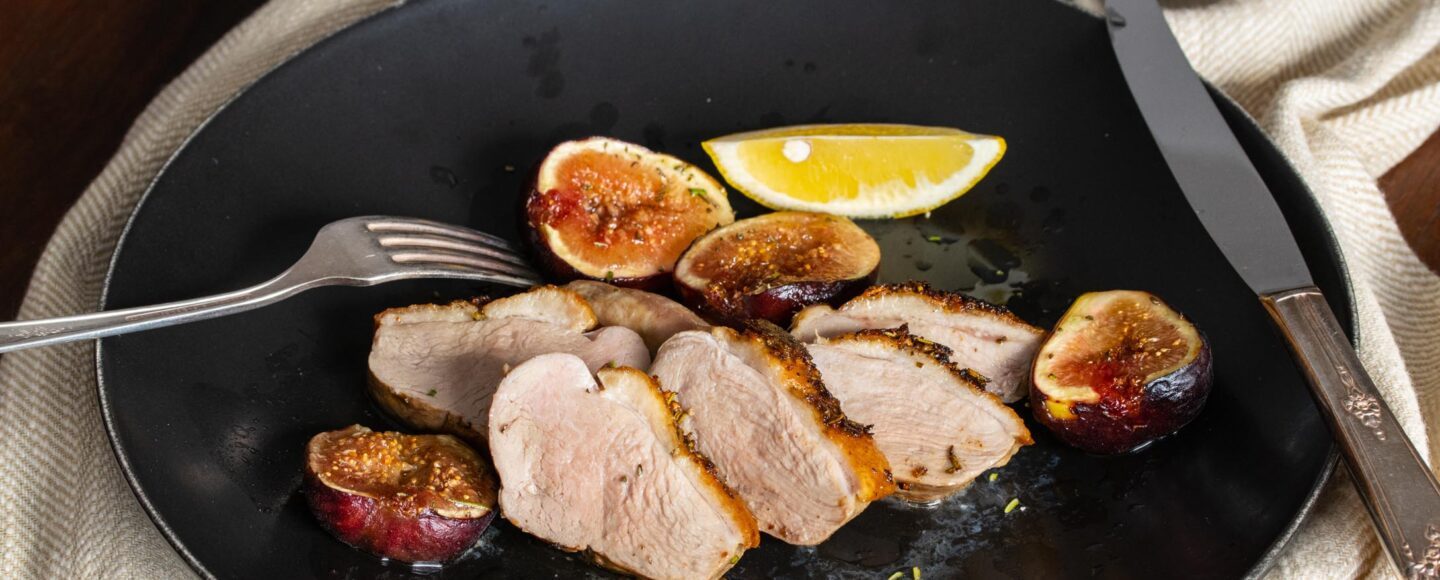figs and seared duck breasts