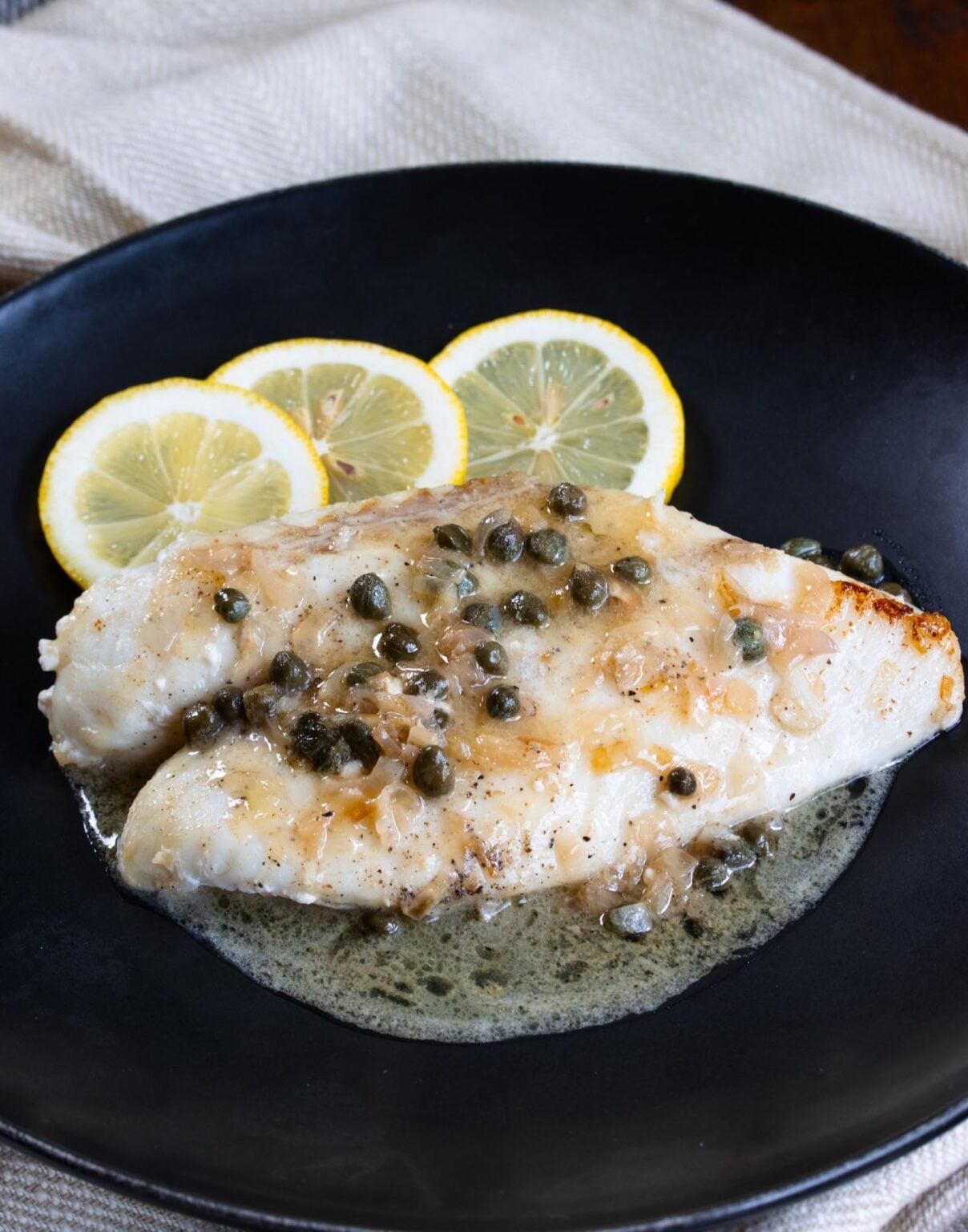 Orange Roughy with Capers, Shallots, and Wine Butter Sauce Orange Roughy with Capers, Shallots, and Wine Butter Sauce