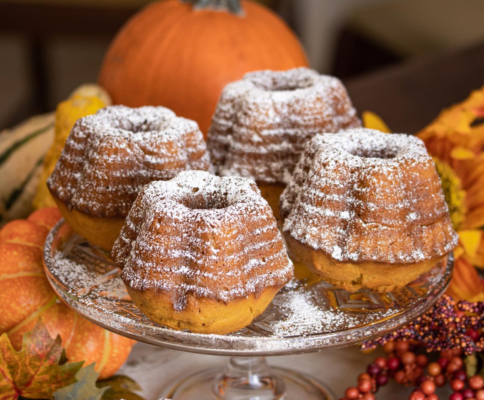 Miniature Pumpkin-Spice Bundt Cakes