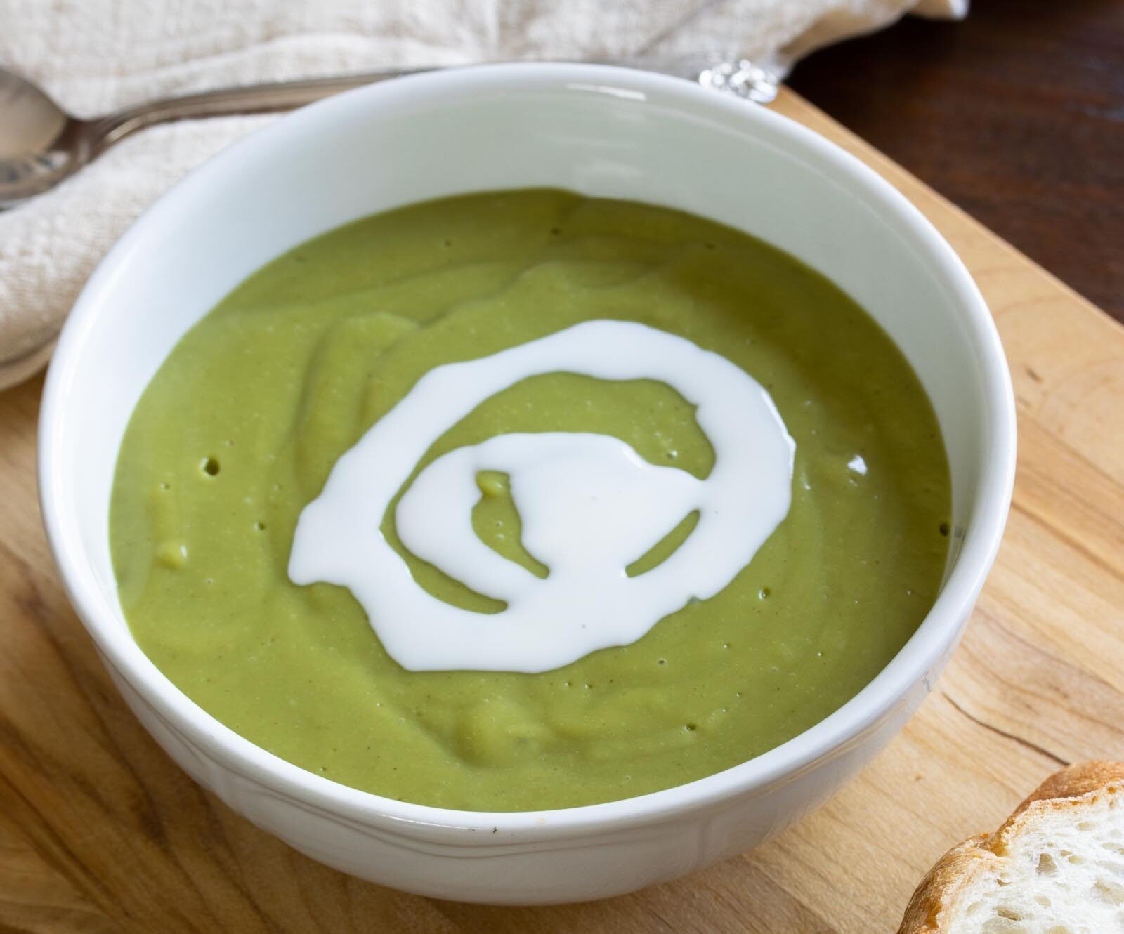 Creamy Watercress Soup in a bowl 