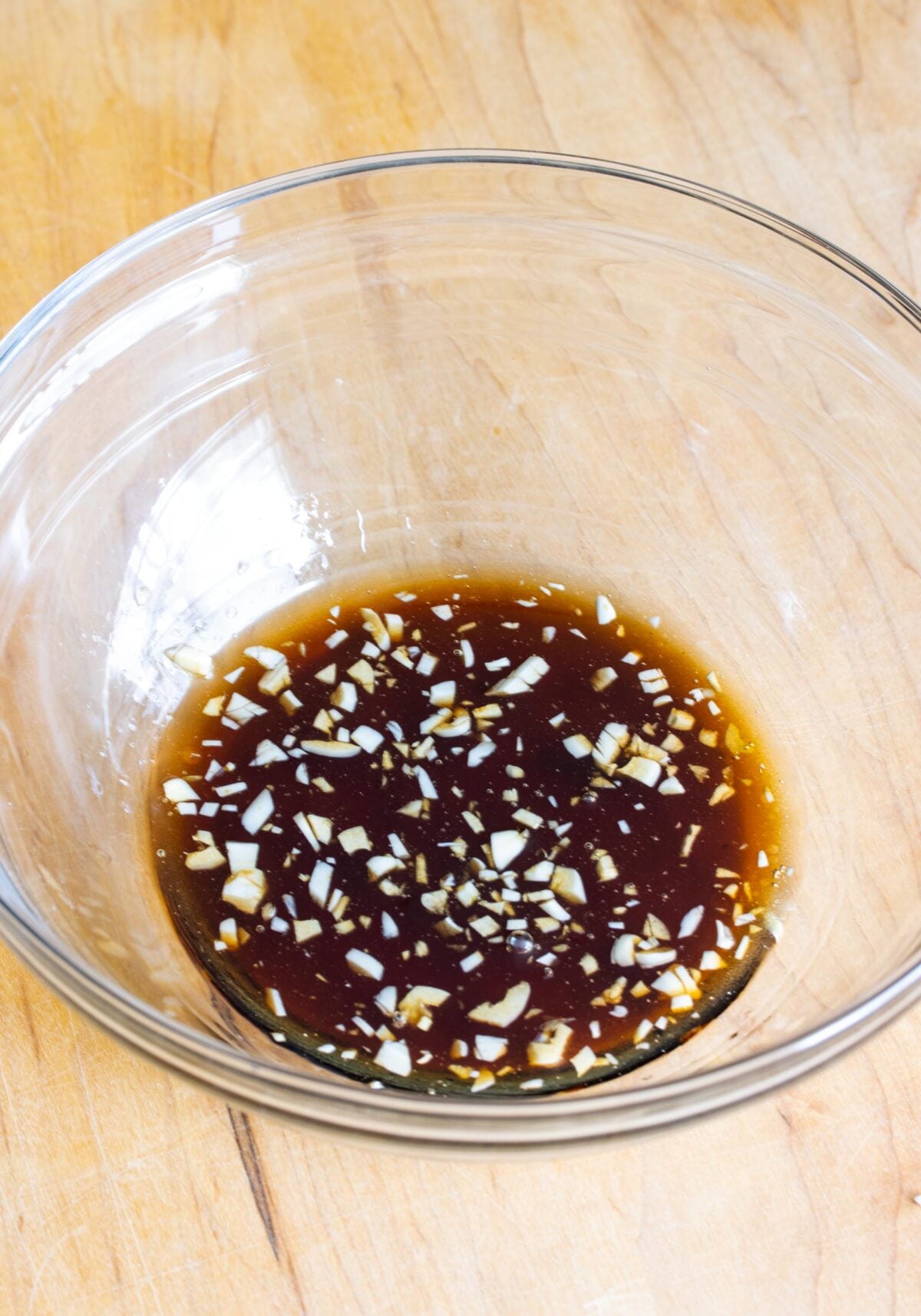 Sauce created by mixing garlic, olive oil, maple syrup and balsamic vinegar. 