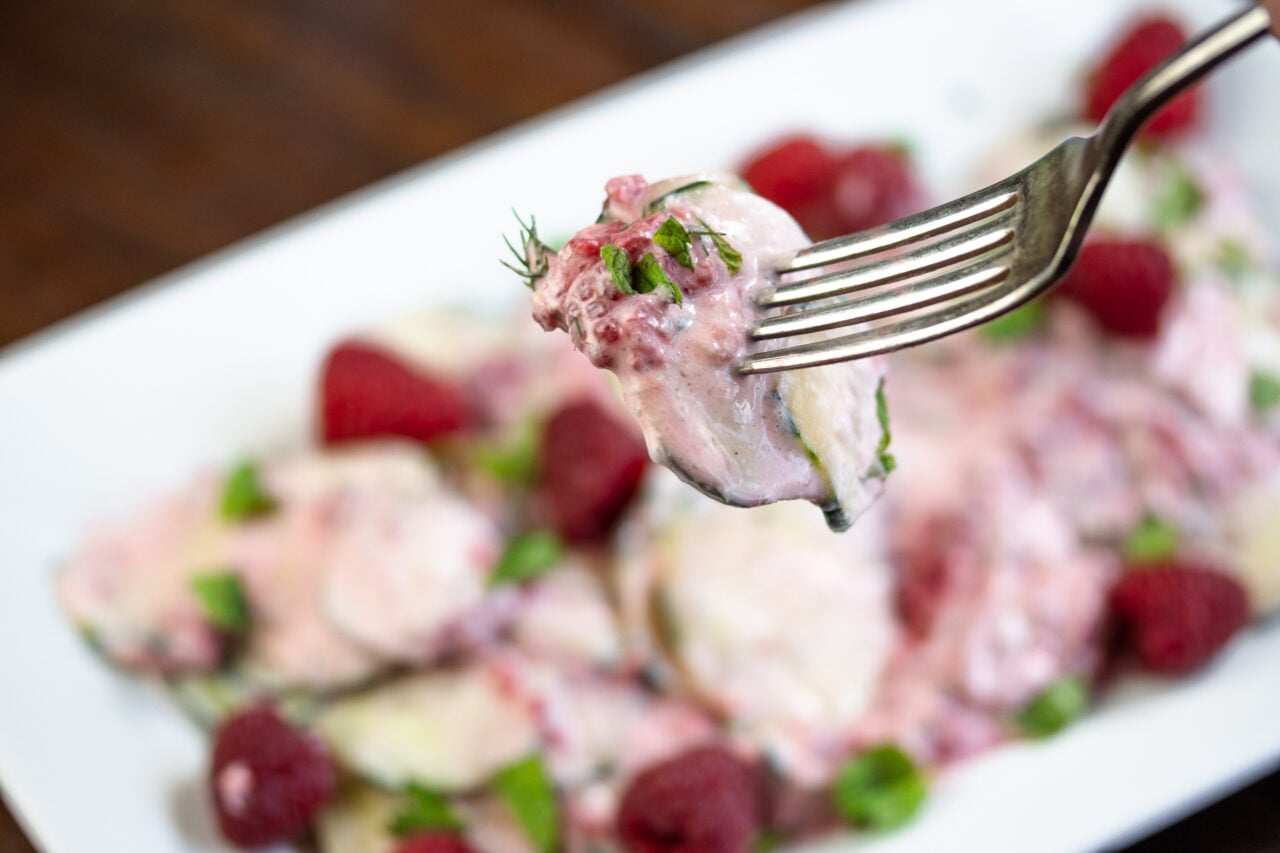 cucumber raspberry salad cucumber raspberry salad
