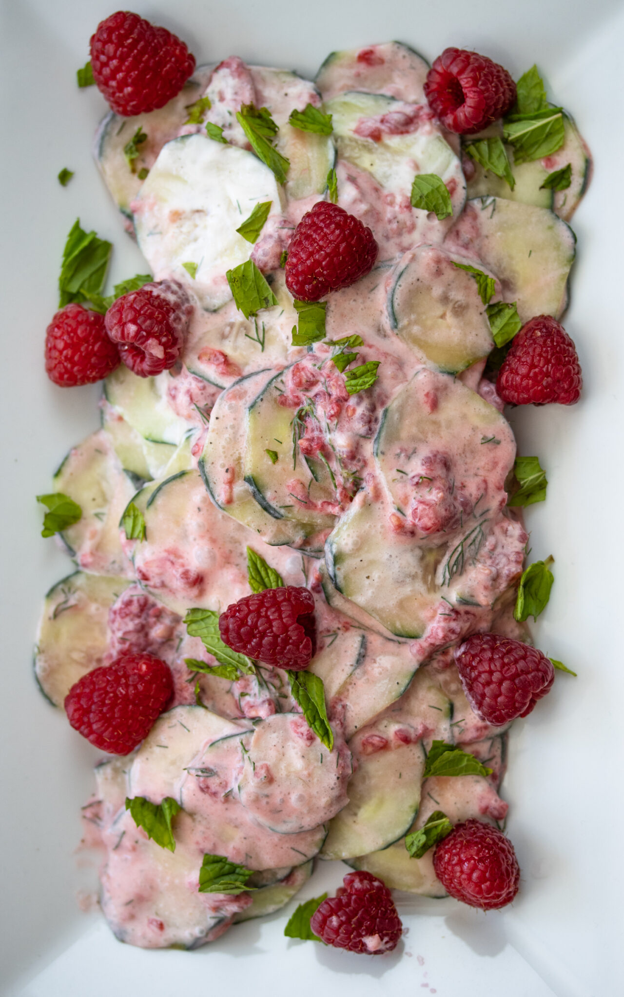 Cucumber raspberry salad Cucumber raspberry salad