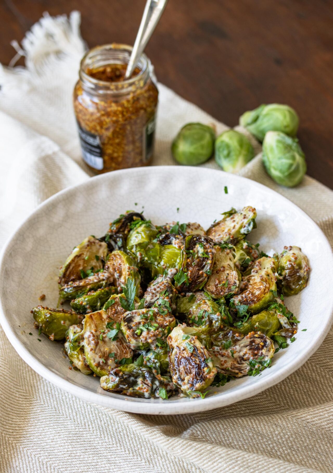 Oven Roasted Brussels Sprouts with Mustard Oven Roasted Brussels Sprouts with Mustard.