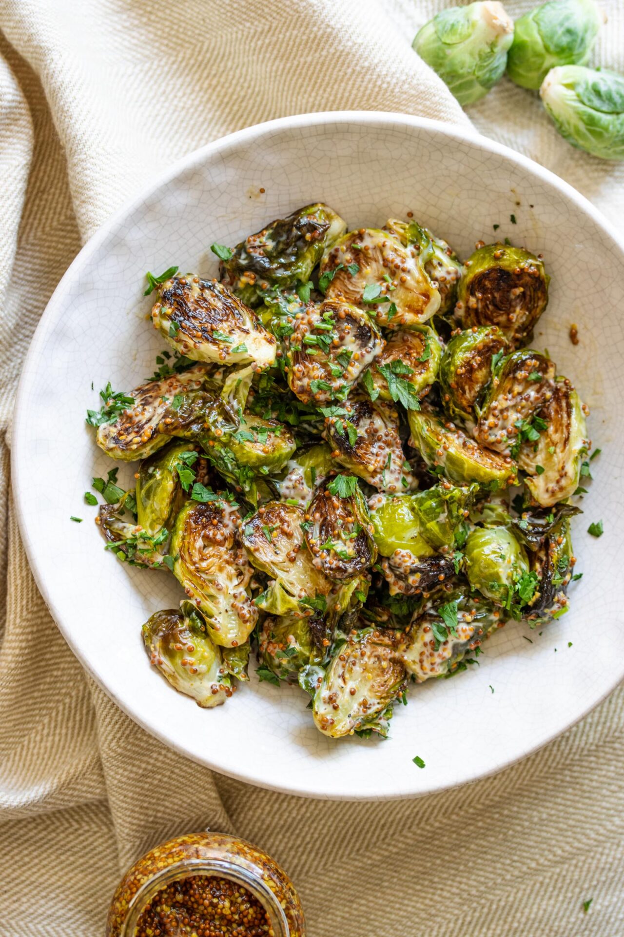 Oven Roasted Brussels Sprouts with Mustard Oven Roasted Brussels Sprouts with Mustard.
