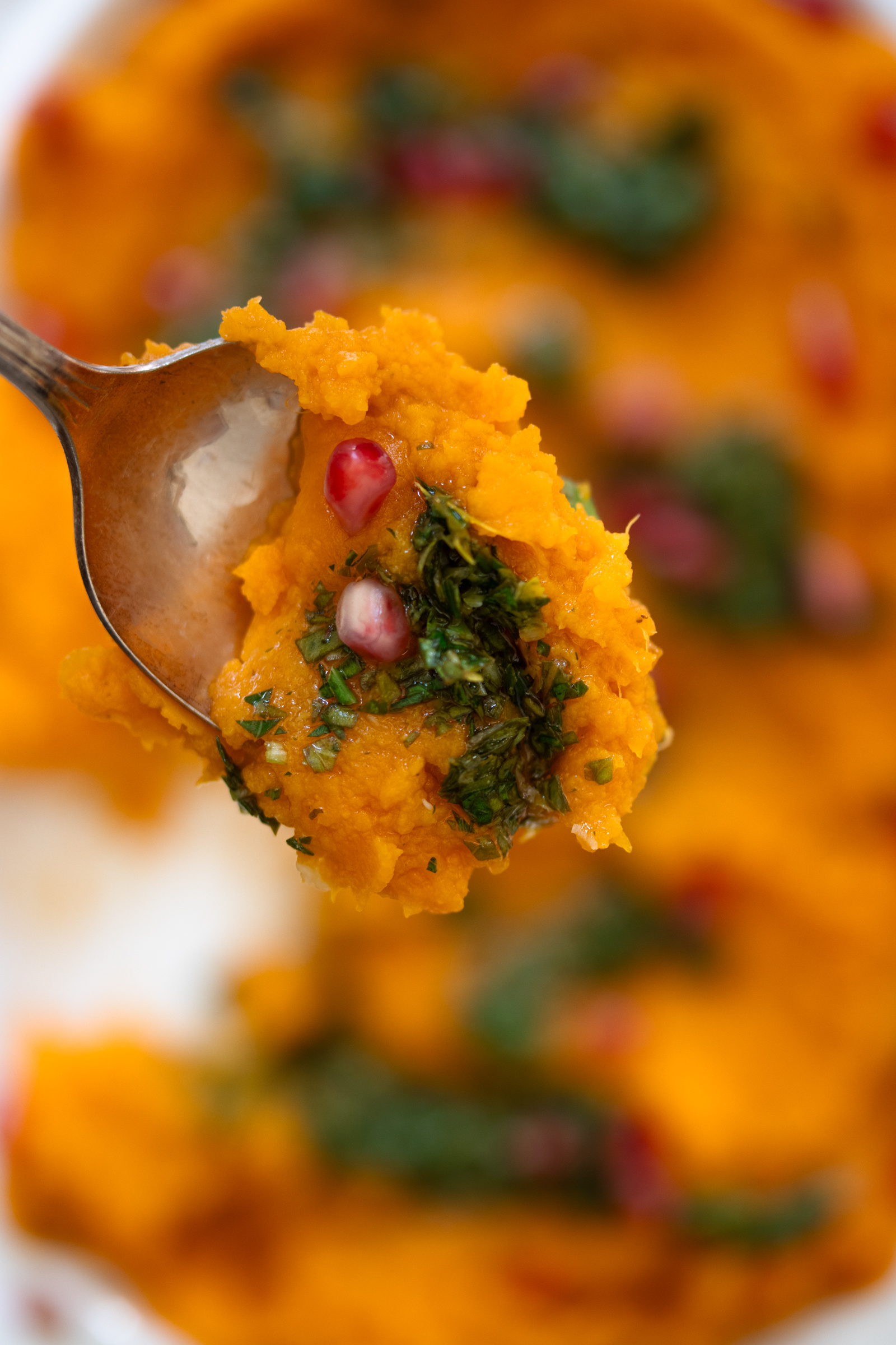 Mashed Sweet Potatoes With Lemon Basil Sauce