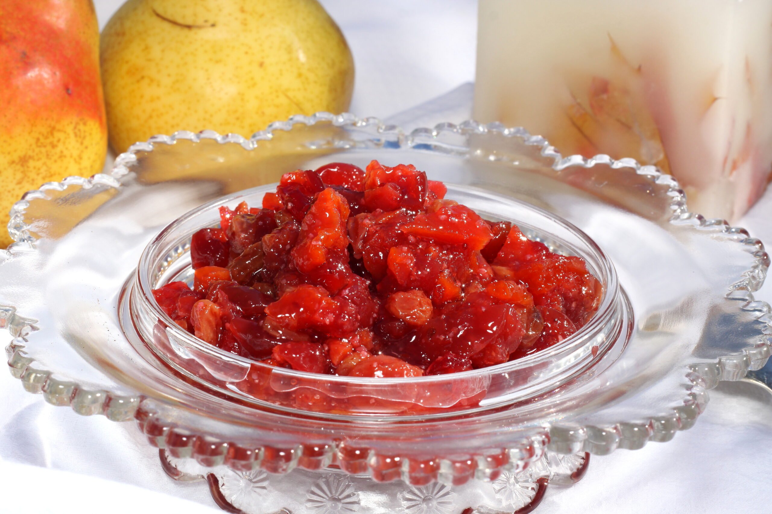 Homemade Cranberry Sauce with Apricots, Raisins and Orange