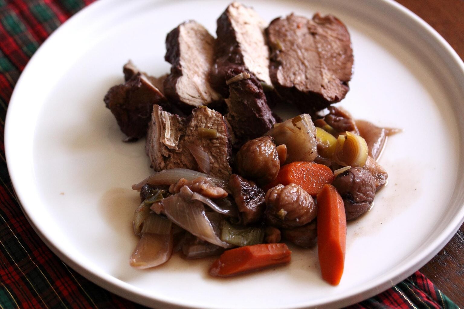 farm style pork with chestnuts