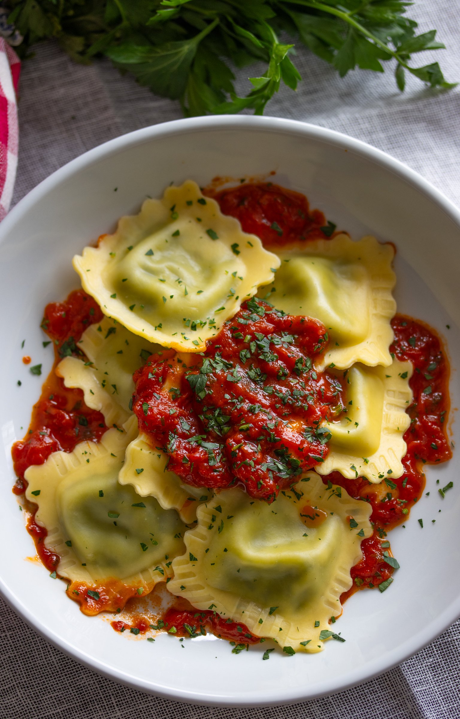 Lobster Ravioli with Marinara Sauce