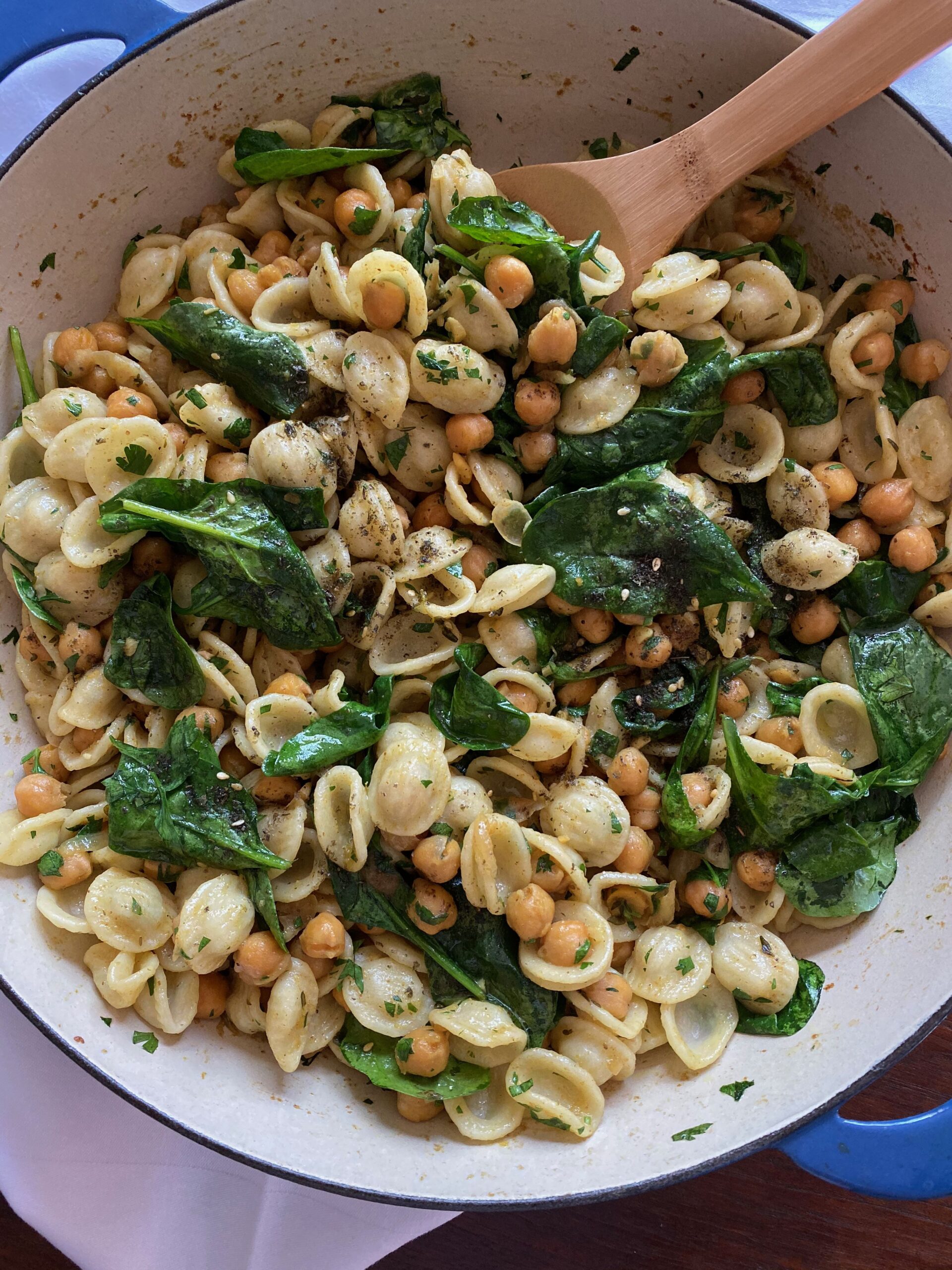 Orecchiette pasta with chickpeas and zaatar