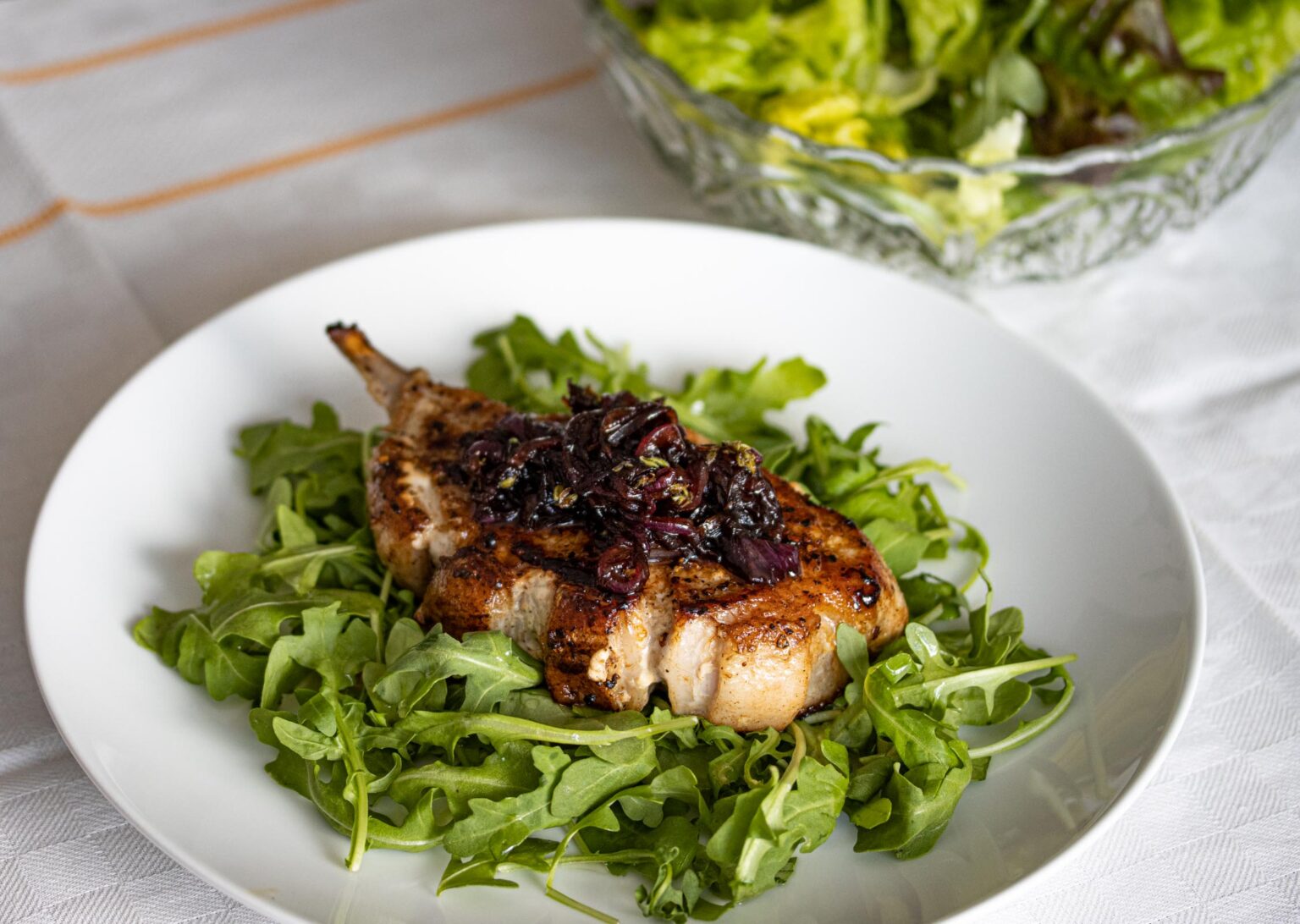 Pork chops with balsamic caramelized onions