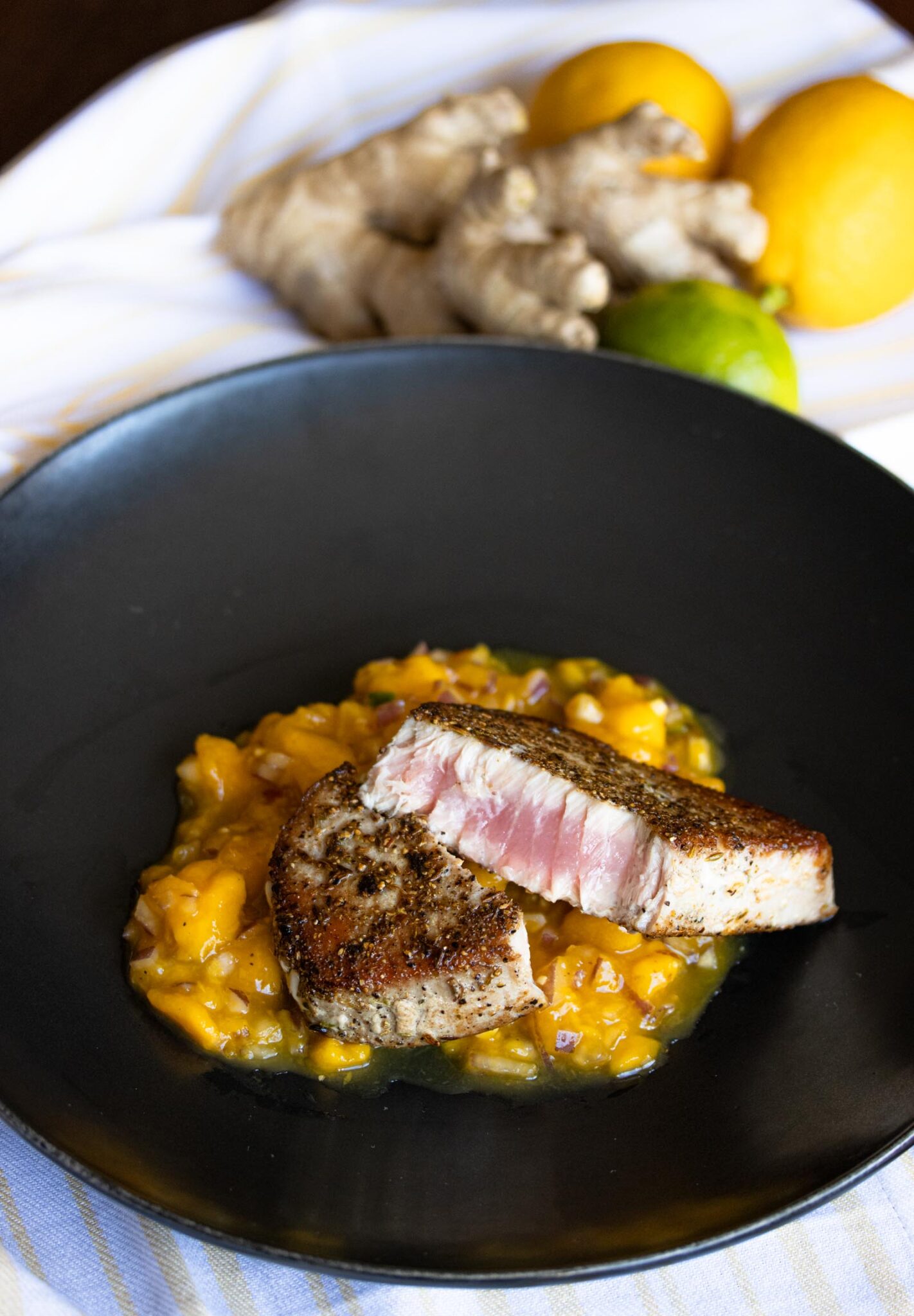 Yellowfin Tuna with spicy mango salsa