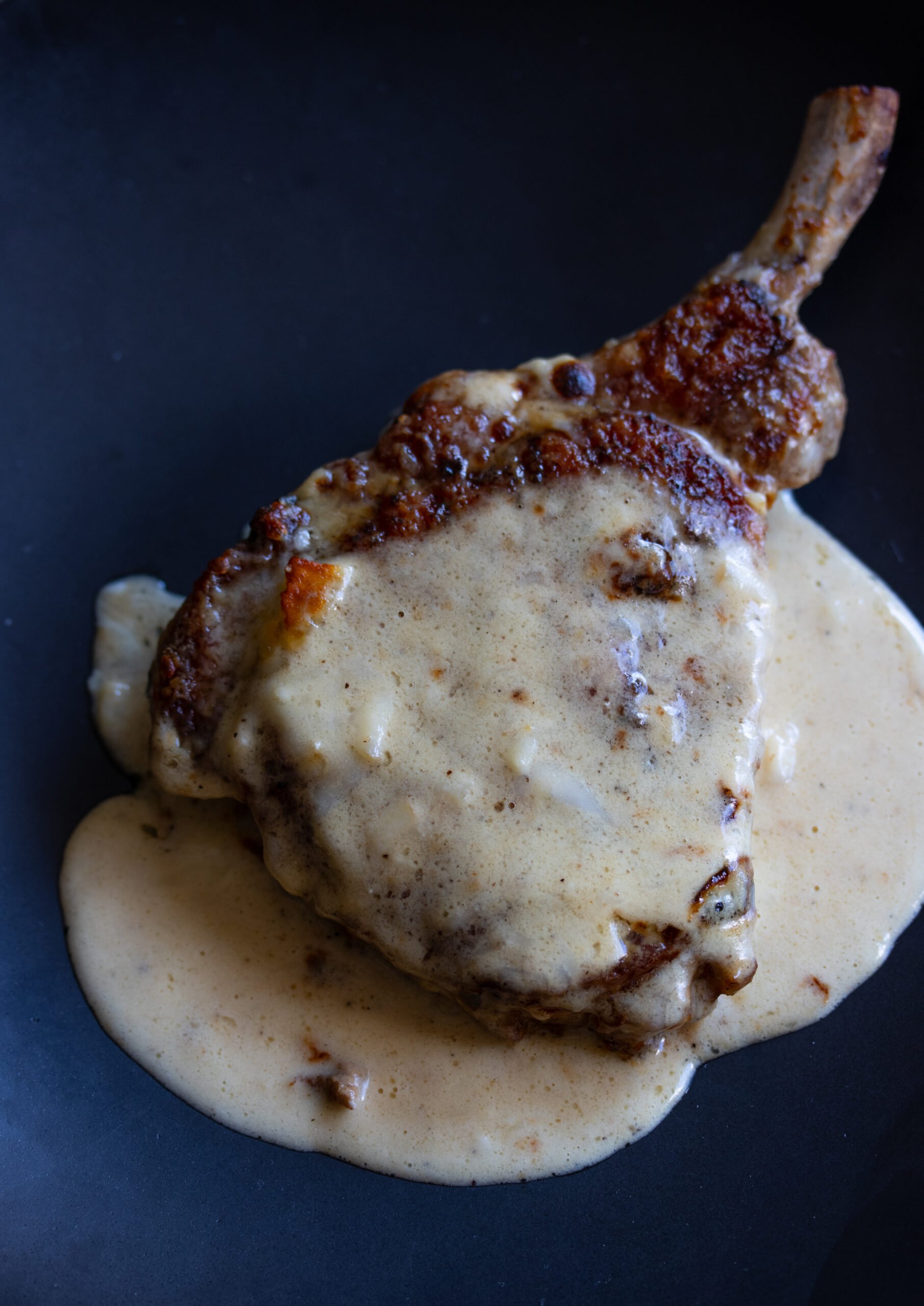 bone in pork chops with cheese