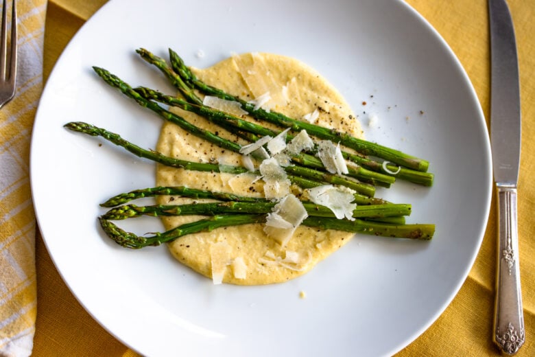 Roasted Asparagus with Parmesan Cream Sauce