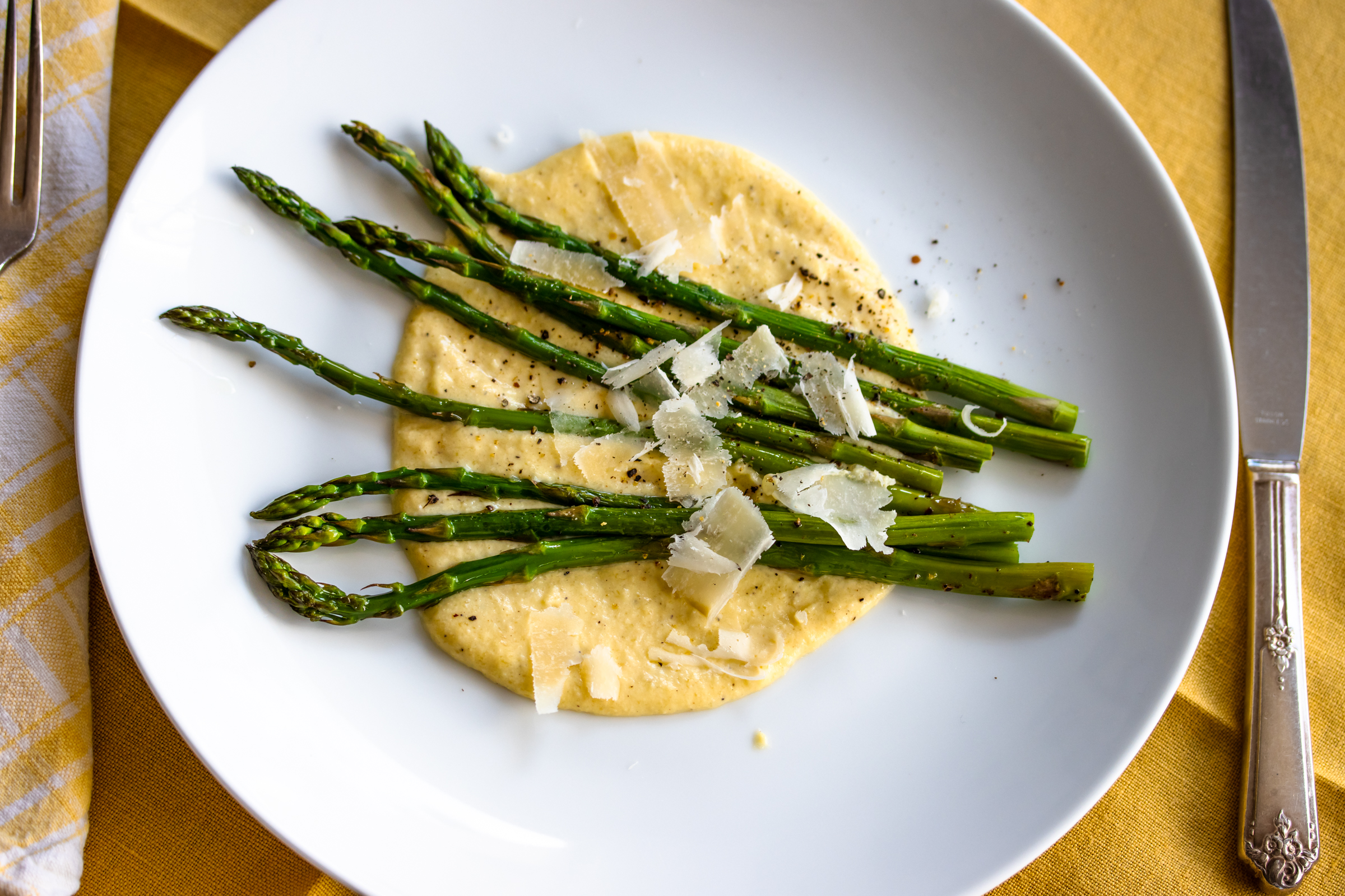 Roasted Asparagus with Parmesan Cream Sauce