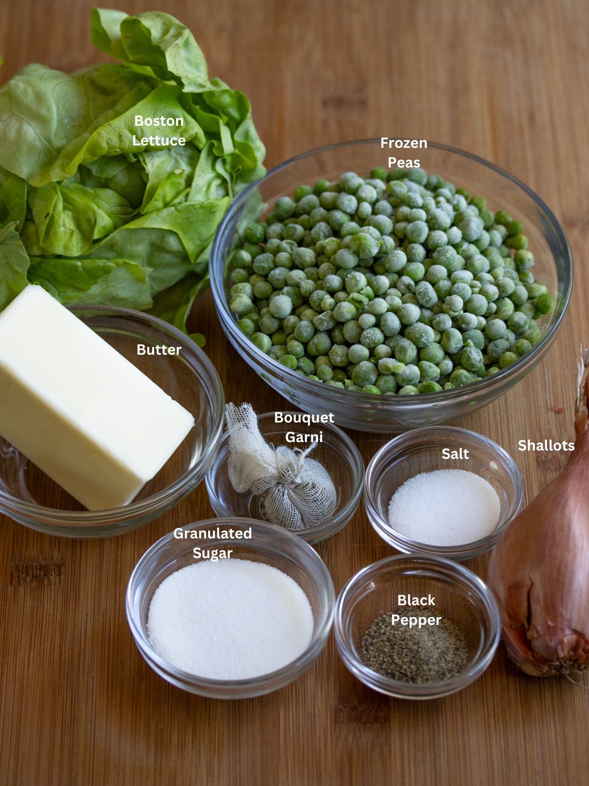 Petits Pois A La Francaise ingredients used.