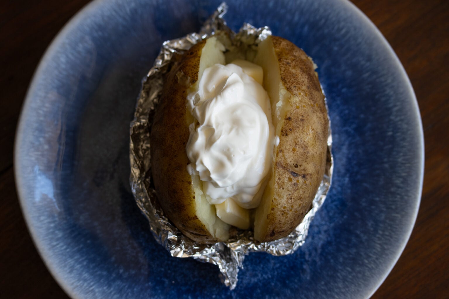 Added sour cream to the potato.