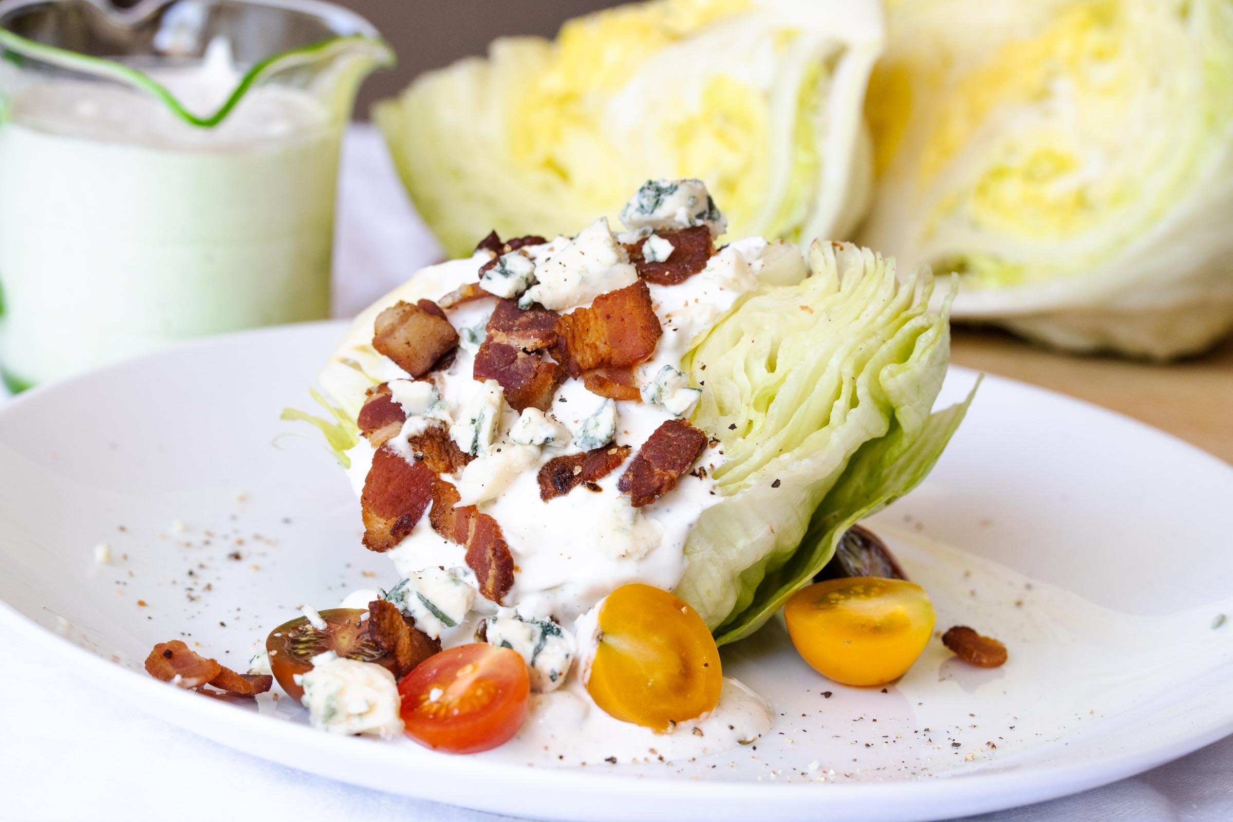 iceberg wedge salad with blue cheese dressing