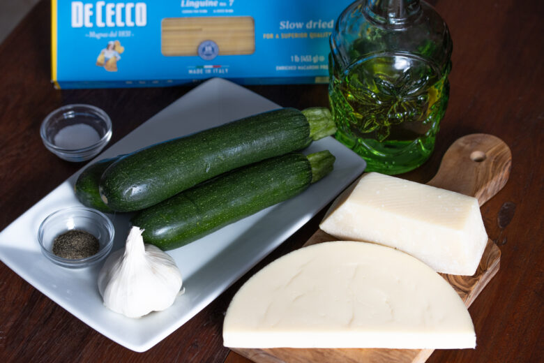 Zucchini Pasta with Provolone ingredients