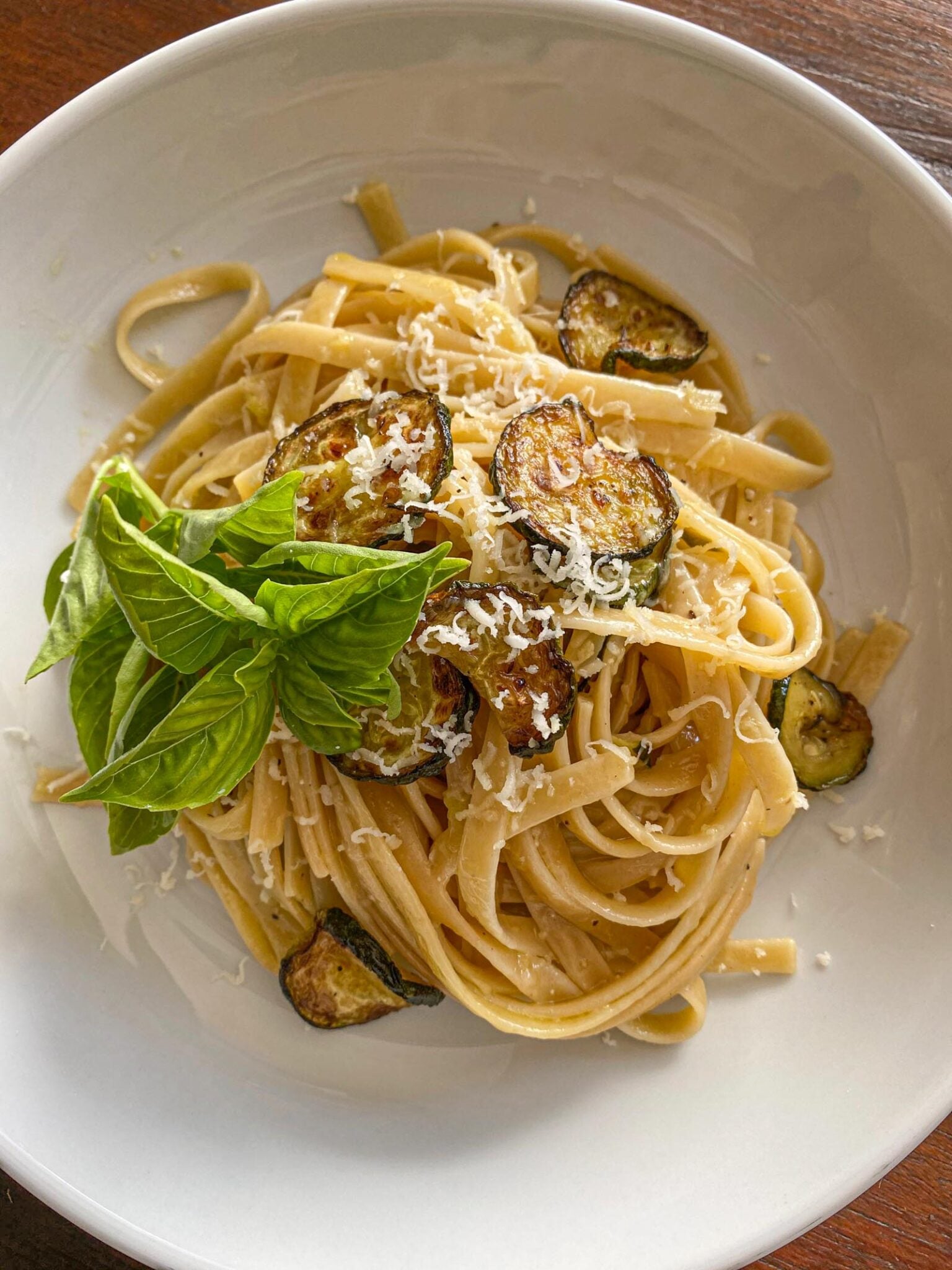 zucchini pasta with provolone