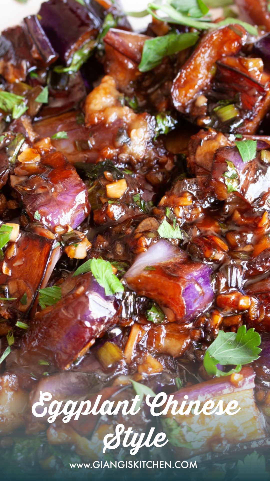 A very close look at the chinese eggplant recipe. 