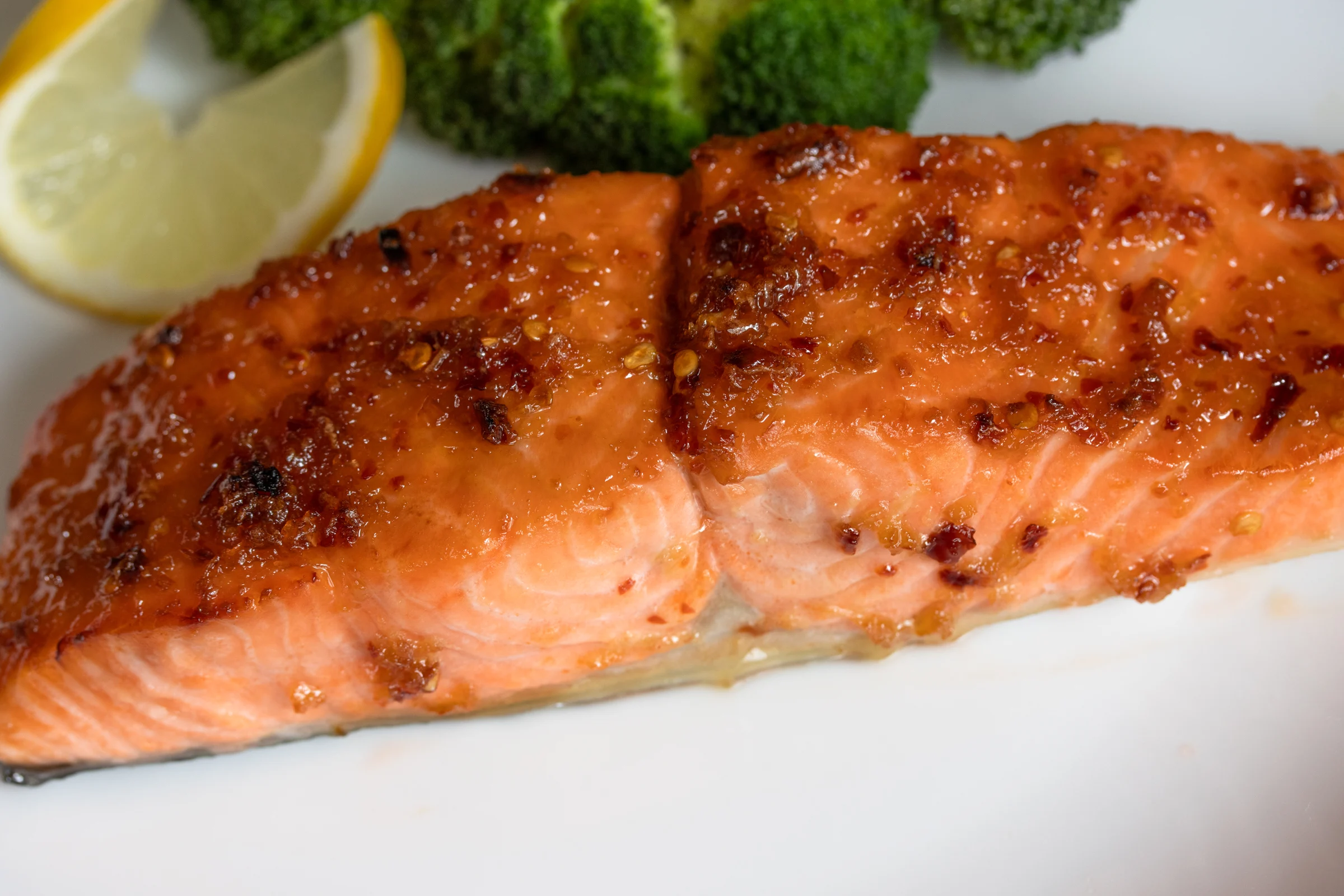 Broiled Salmon with SpicyMaple Syrup