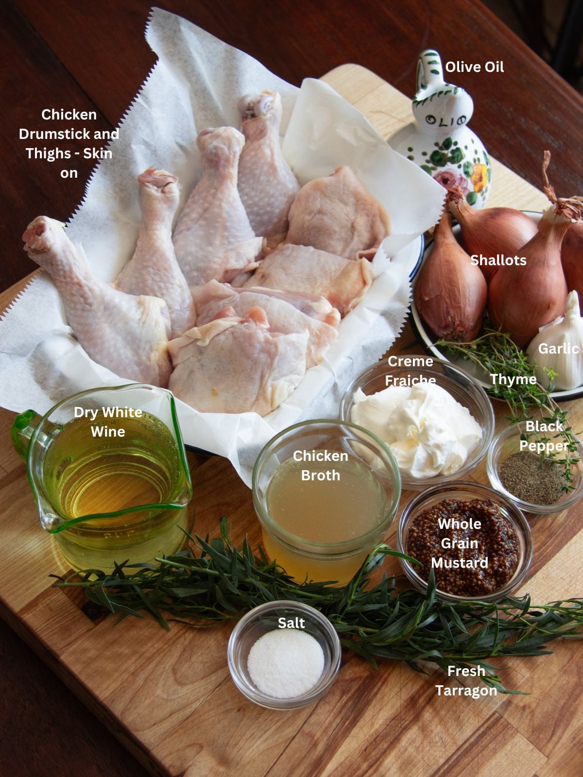 ingredients needed to prepare the mustard chicken