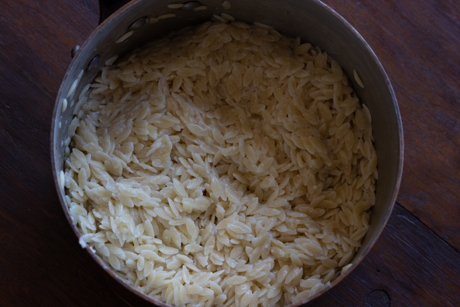 mascarpone well blended with the orzo pasta