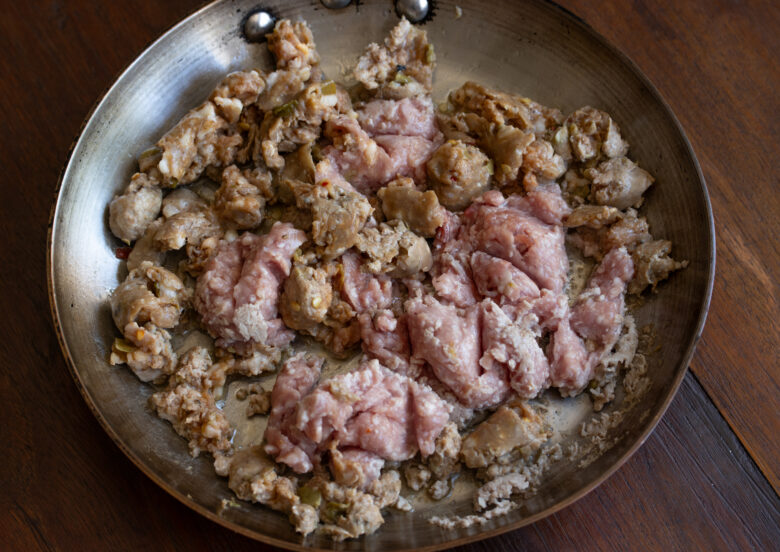 sausage meat redy to be cooked