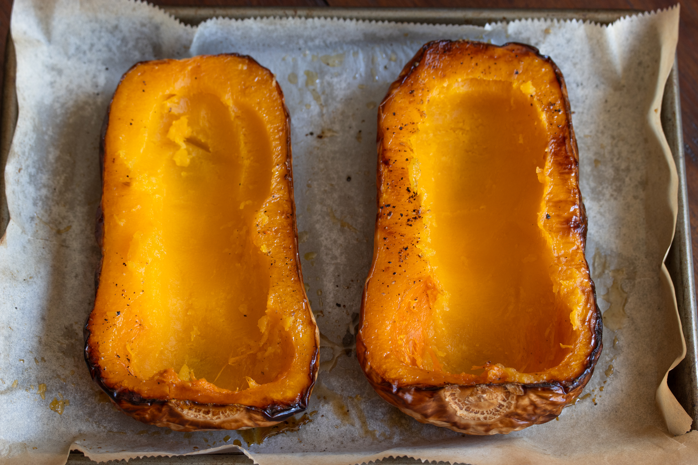 some of the internal flesh removed to make roon for the stuffing