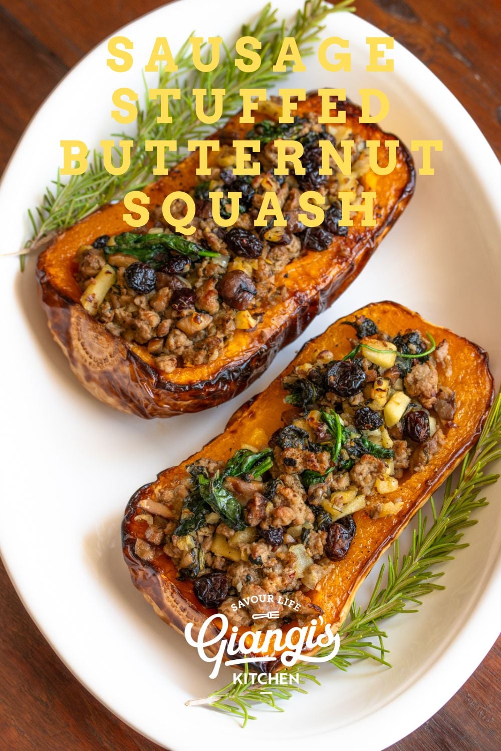 Sausage Stuffed Butternut Squash