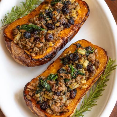 Sausage Stuffed Butternut Squash | Giangi's Kitchen