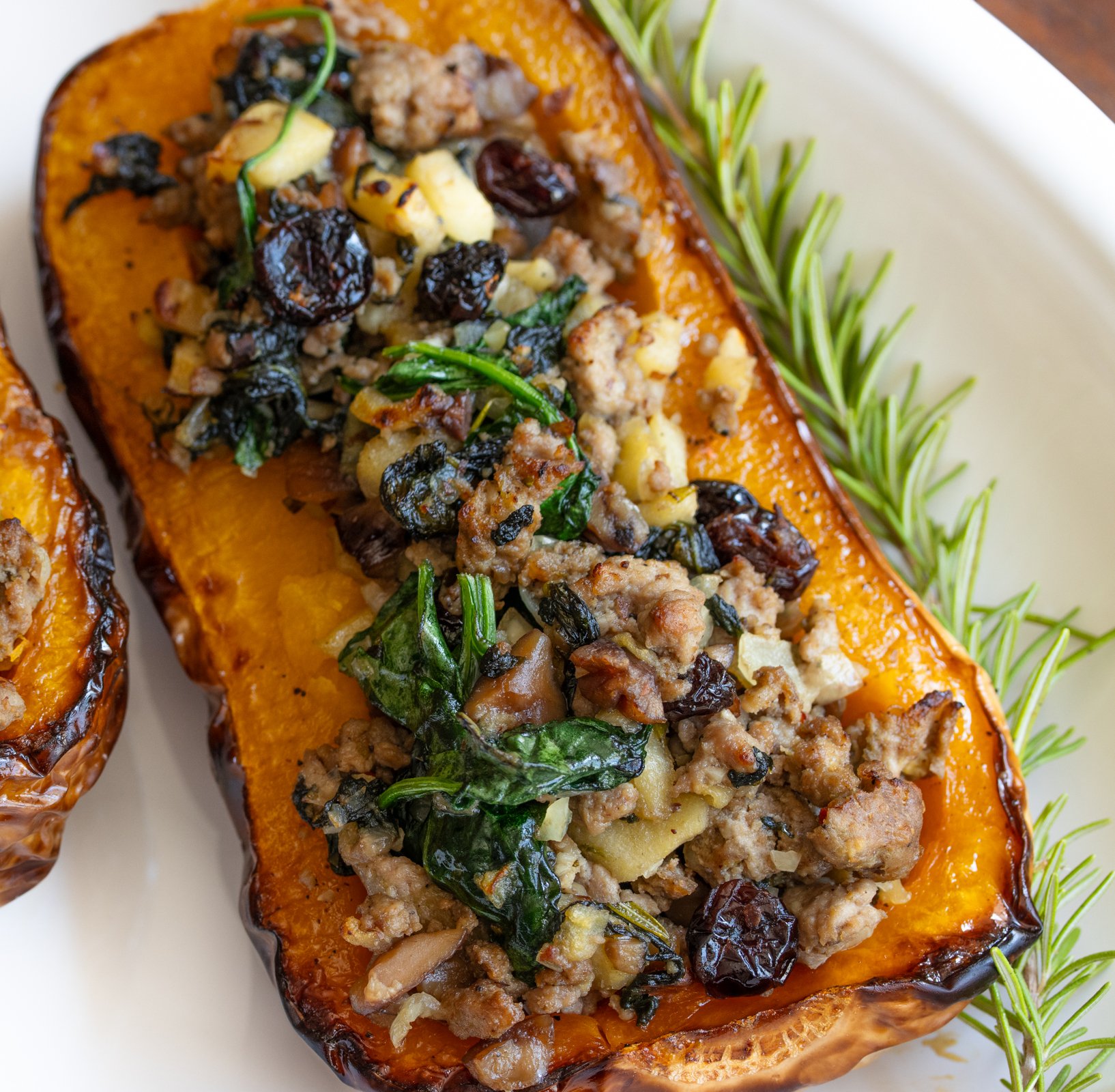 Sausage Stuffed Butternut Squash