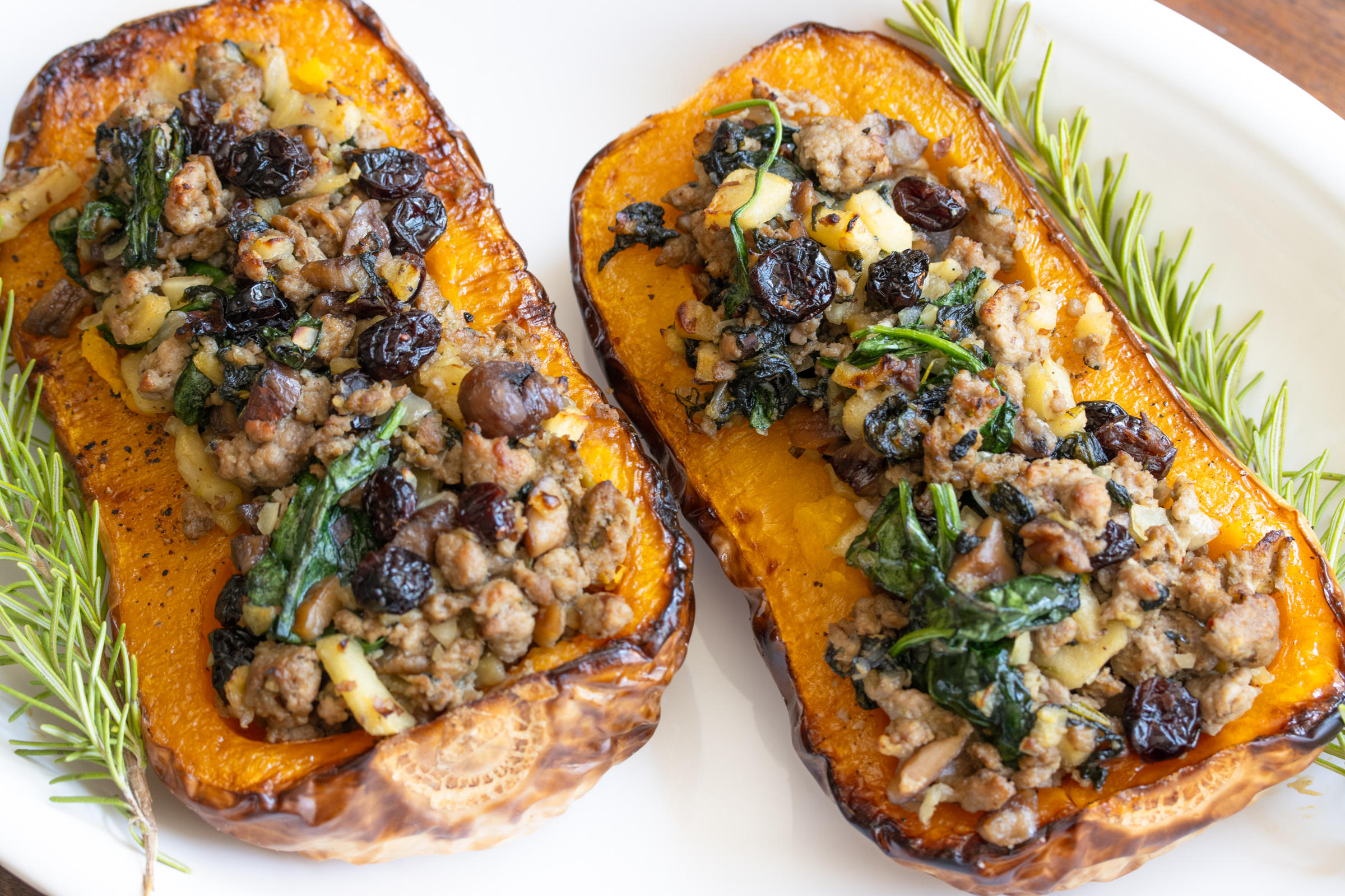 Sausage Stuffed Butternut Squash