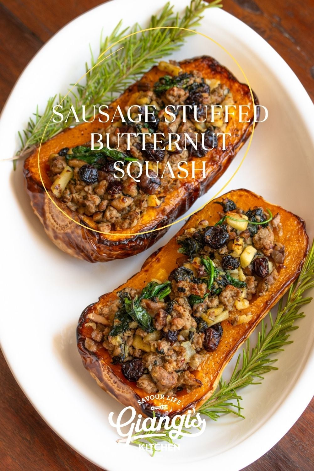 Sausage Stuffed Butternut Squash