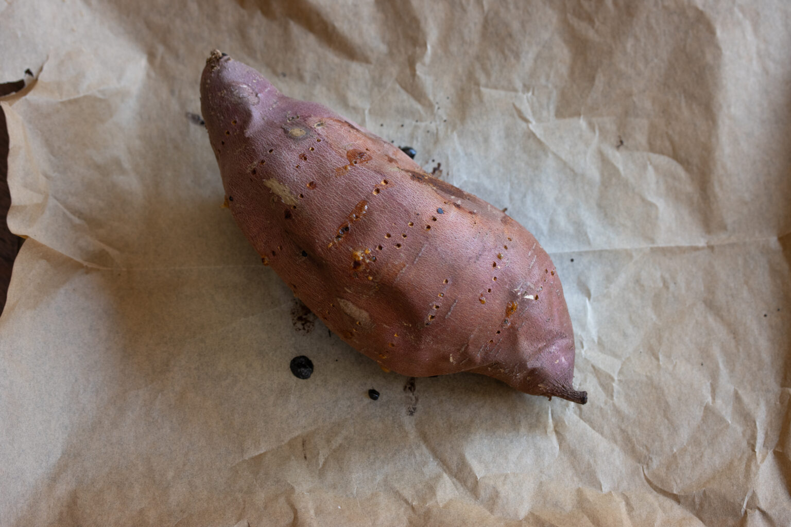 Potato out of the oven.