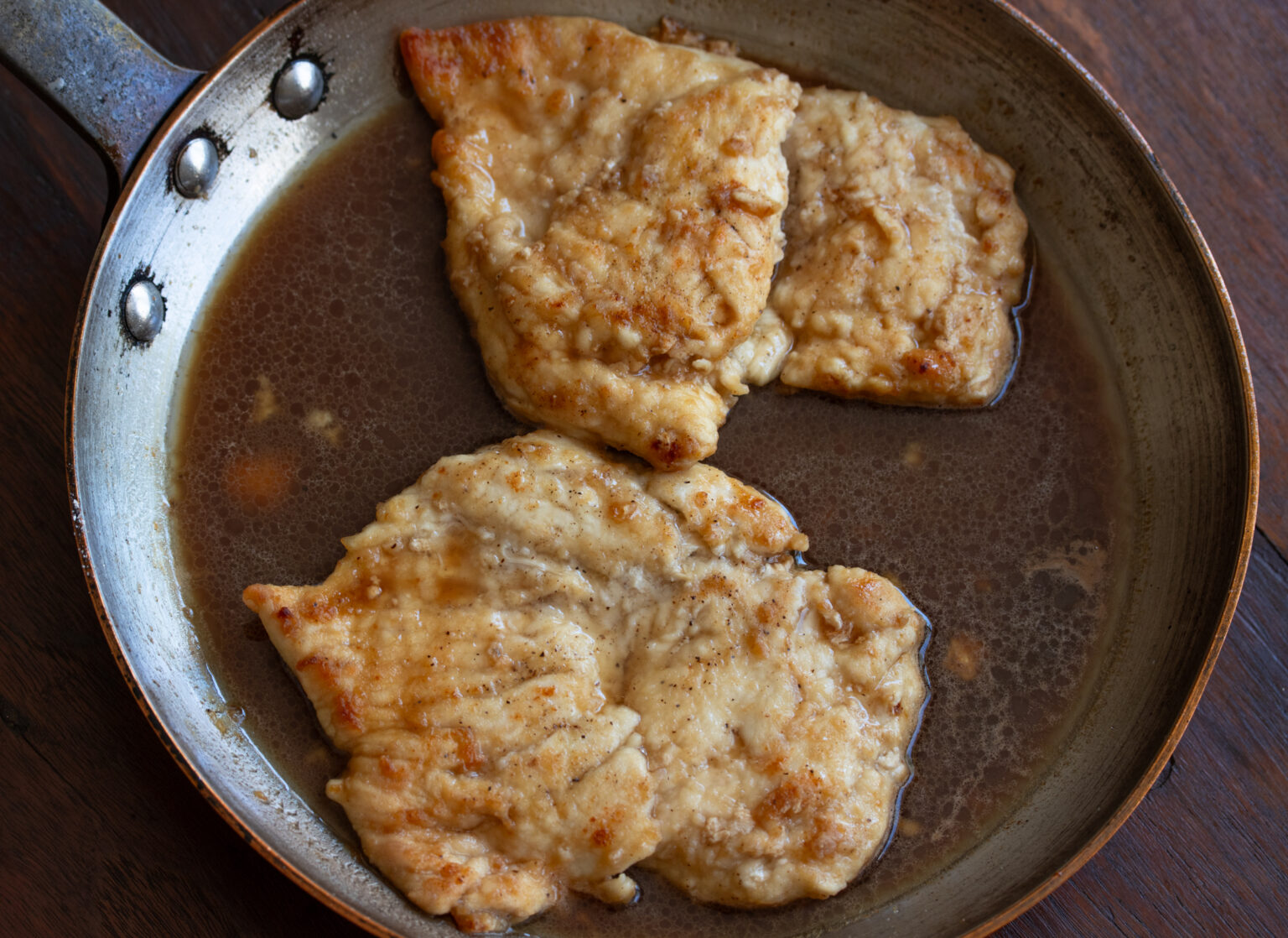 chicken cooked and marsala added